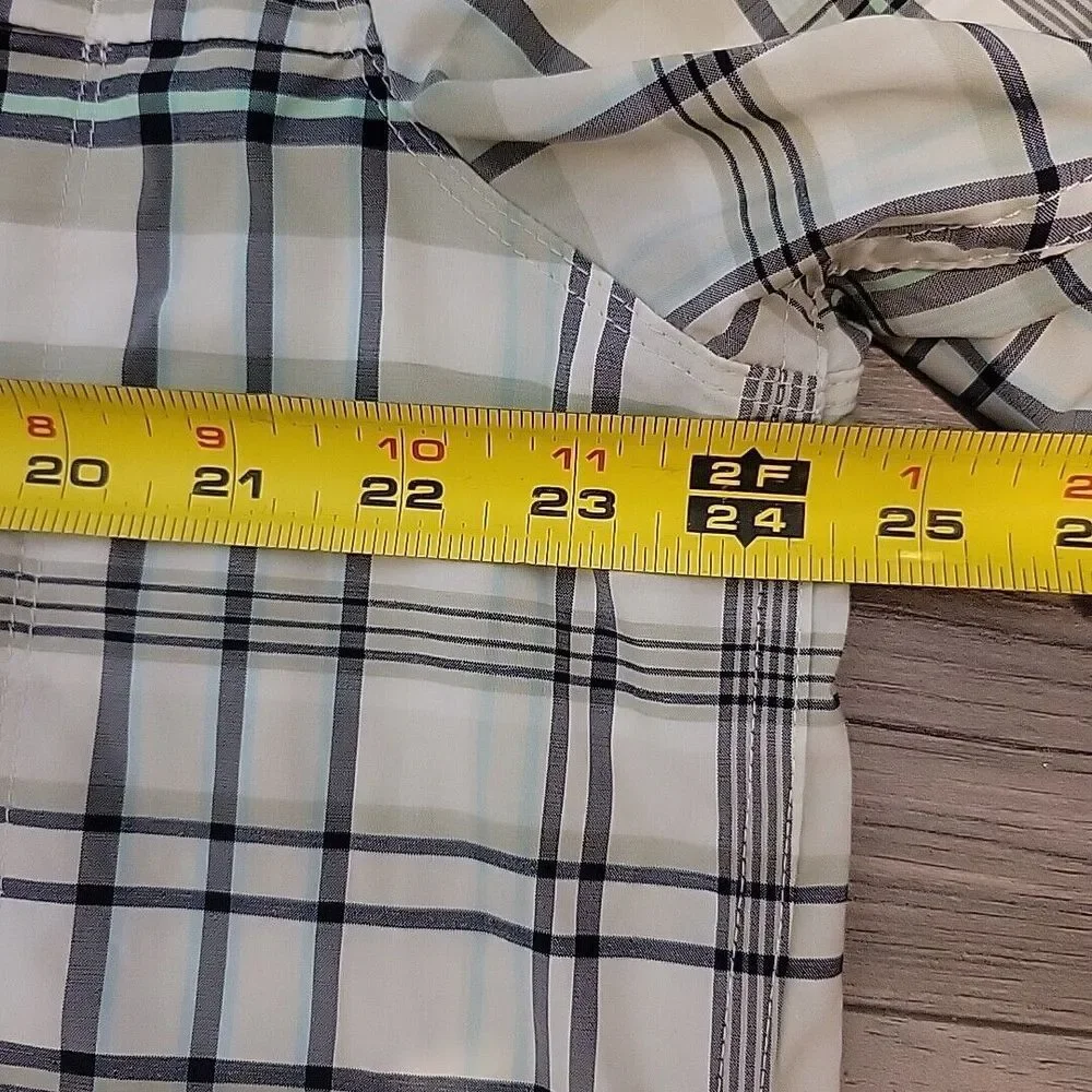 Simms‎ Shirt Men Extra Large Blue Green Plaid Fishing Outdoor Button Up